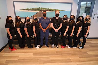 Fresca Dental staff lined up in the waiting room